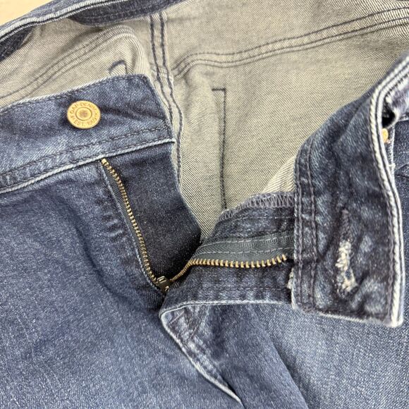 GAP ‘70s Flare Low Rise 32 / 14 Regular Dark Indigo Blue Jeans Denim EUC B43 - Picture 5 of 6